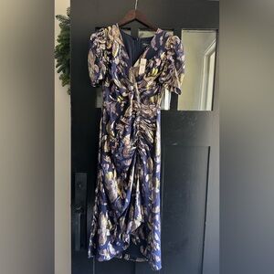 Shoshanna Navy and Gold Long Sleeve Dress